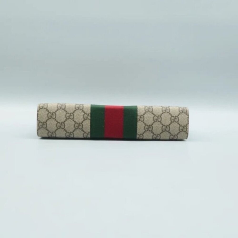 Authentic Gucci GG Supreme Web Stripe Canvas Clutch Pouch Bag Luxury - Picture 8 of 12